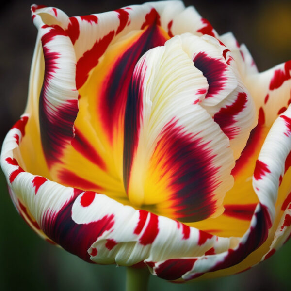 Nature beauty blooms in vibrant tulip petal hues generated by artificial intelligence
